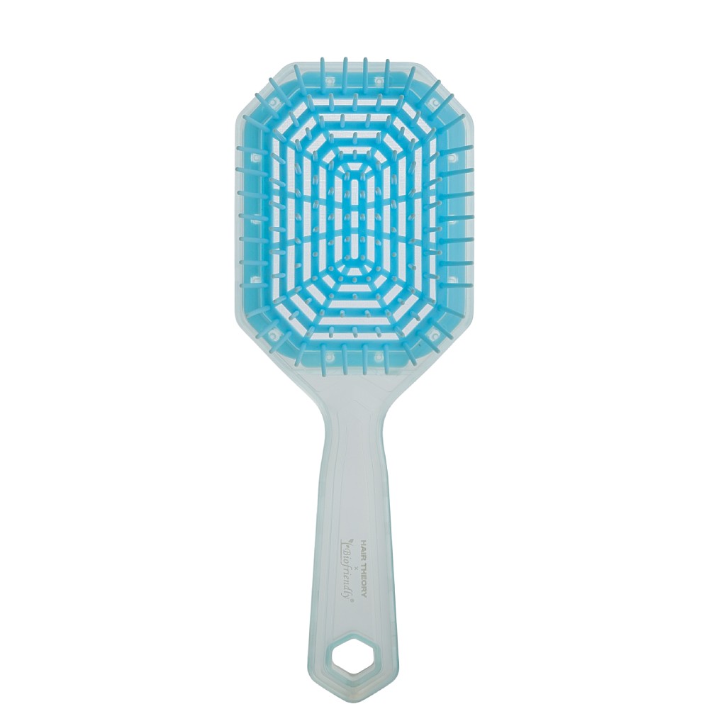 Hair Theory x Biofriendly Polarglace Detangler Brush Clear Blue