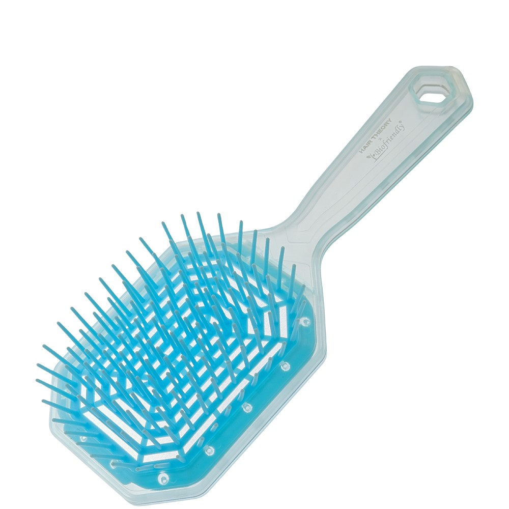 Hair Theory x Biofriendly Polarglace Detangler Brush Clear Blue
