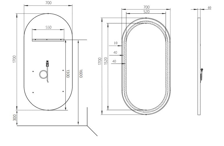 Mirplay Loop Chrome Mirror