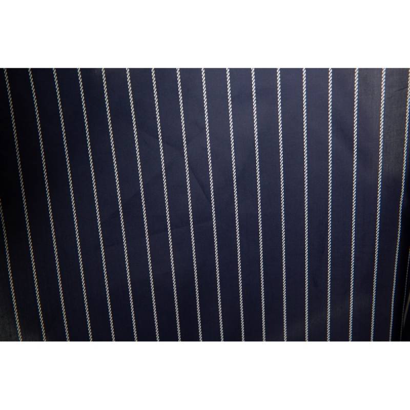 Crewe Orlando Pinstripe Barber Cape Stud Fasten Navy