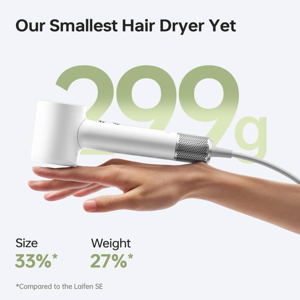 Laifen Mini High Speed Hair Dryer Arctic White