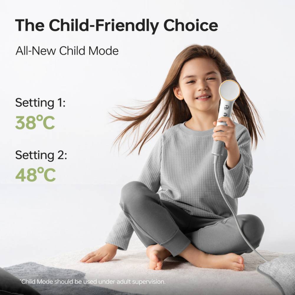 Laifen Mini High Speed Hair Dryer Arctic White