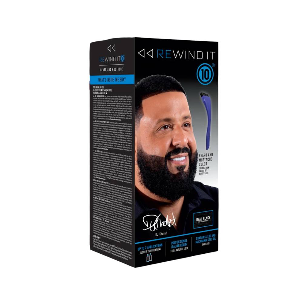 Rewind It 10 Beard and Mustache Color Real Black