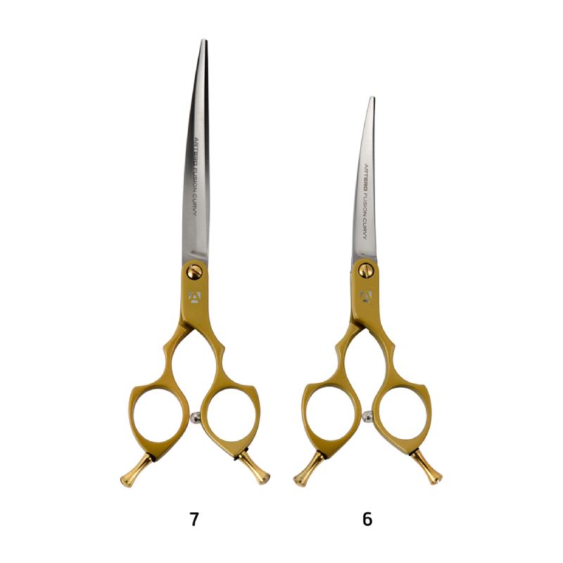 Artero Fusion Curvy Hair Cutting Scissor Gold 6"