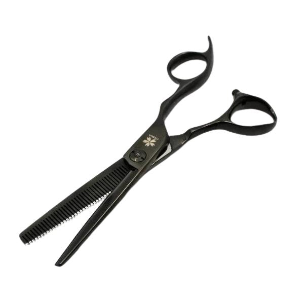 OHKA Black Gloss 40 Teeth Left Handed Thinning Scissors 6"