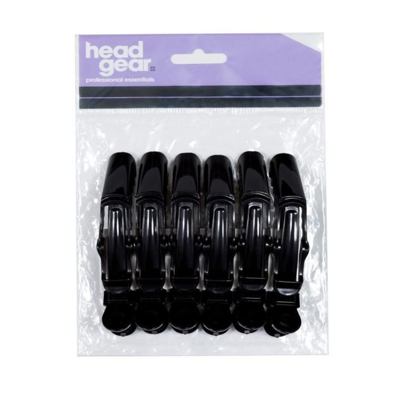 Head Gear Croc Clips Black (6)