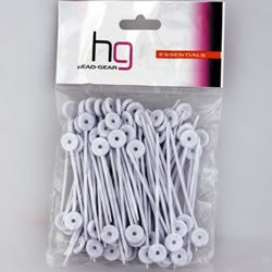 Head Gear Plastic Roller Pins White (50)