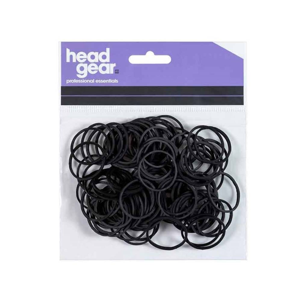 Head Gear Rubber Hair Bands Black (100)