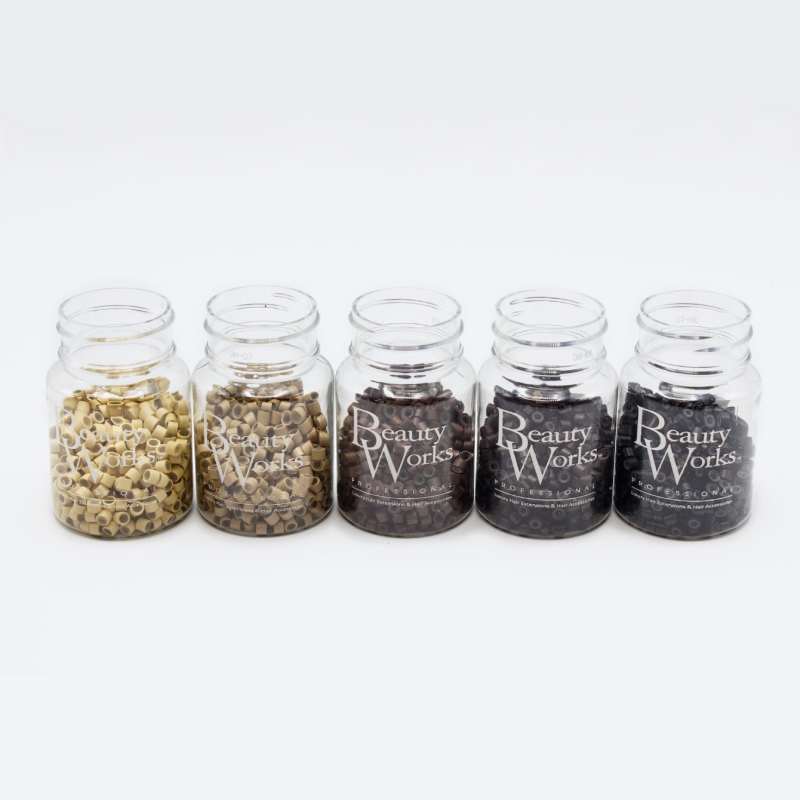 Beauty Works Aluminium Micro Rings Black 500 Pieces