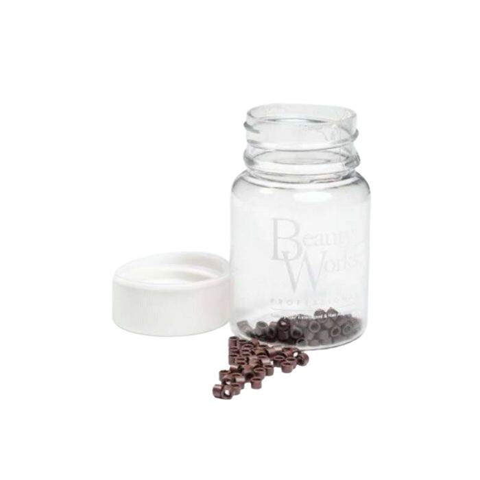 Beauty Works Aluminium Micro Rings Brown 500 Pieces