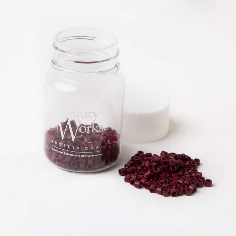 Beauty Works Aluminium Micro Rings Red 500 Pieces