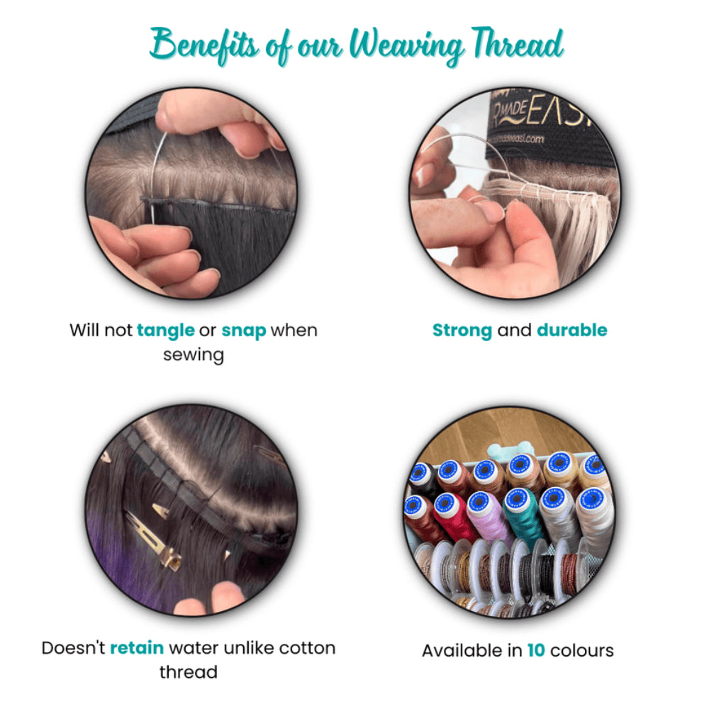 Hair Made Easi Pre Bonded Nylon Weaving Thread 500m Natural Blonde