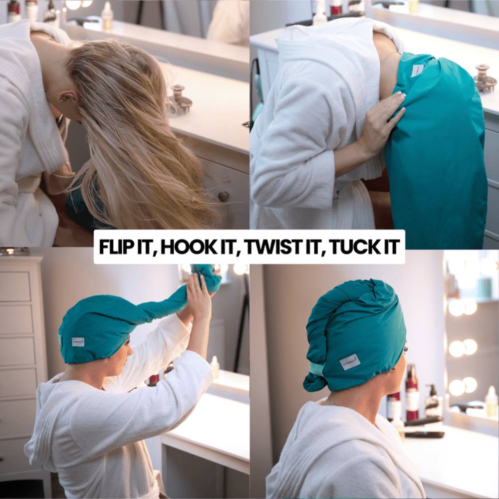Hair Made Easi XL Luxe Shower Wrap Tuscan Teal
