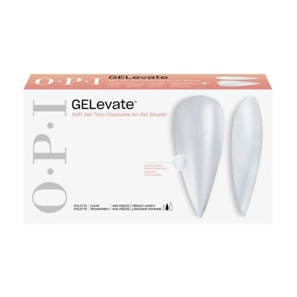 OPI GELevate Soft Gel Tips Medium Clear Stilleto (640)