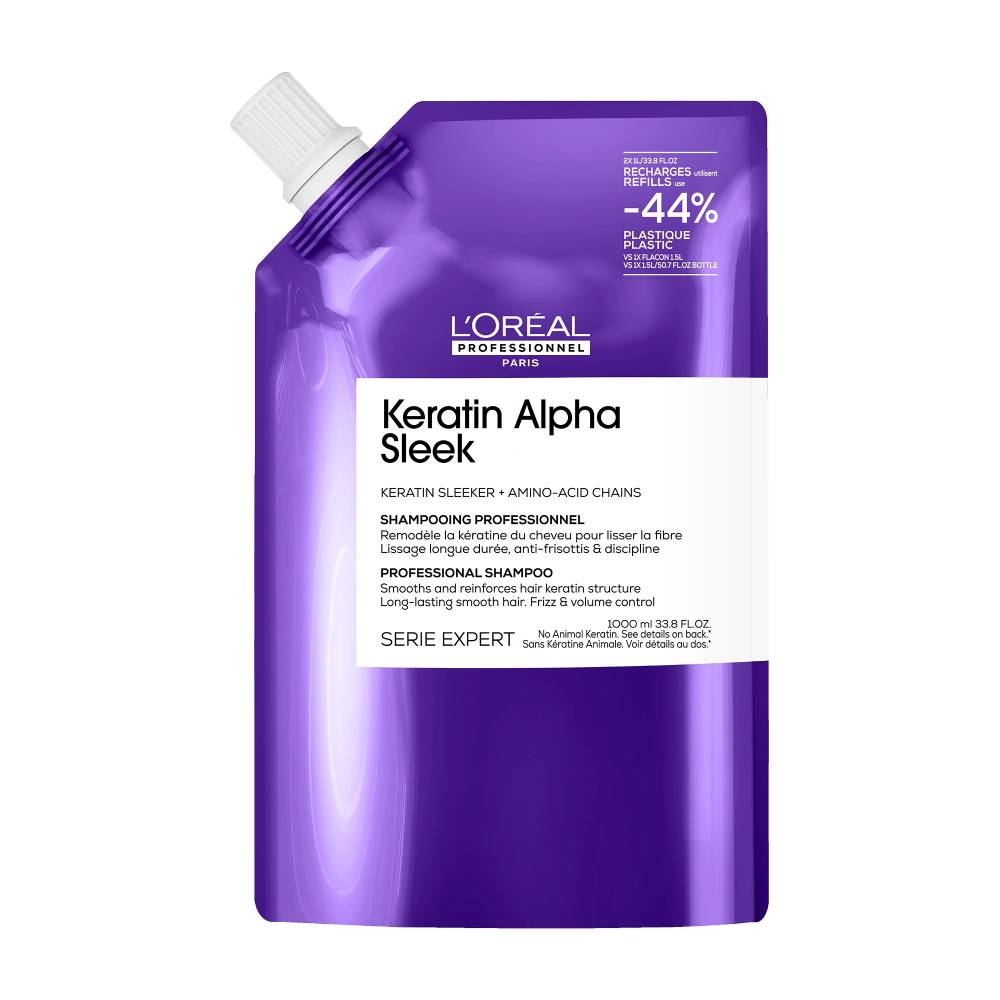 L'Oreal Serie Expert Keratin Alpha Sleek Shampoo Refill 1000ml