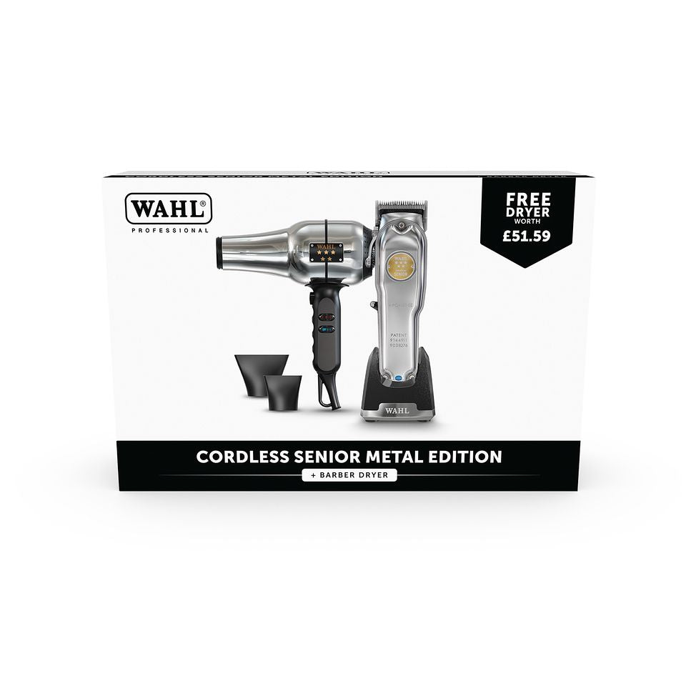 Wahl Cordless Senior Metal Edition with FREE Barber Dryer