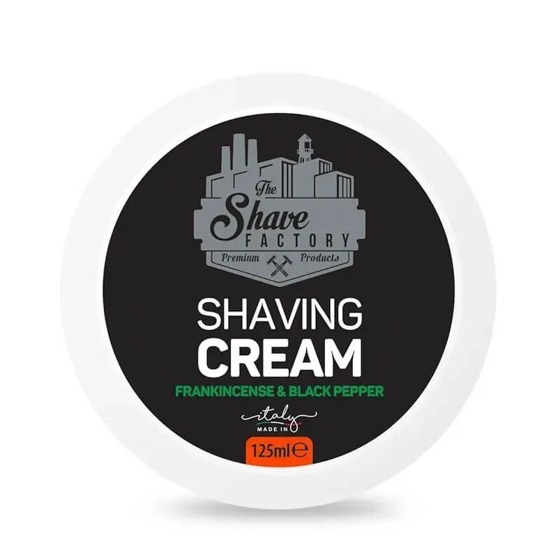 The Shave Factory Shaving Cream Bowl Frankincense & Black Pepper 125ml
