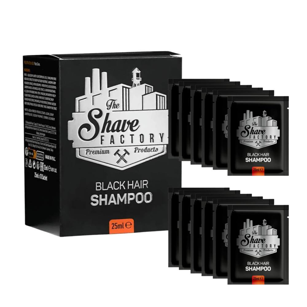 The Shave Factory Black Hair Shampoo 10x25ml