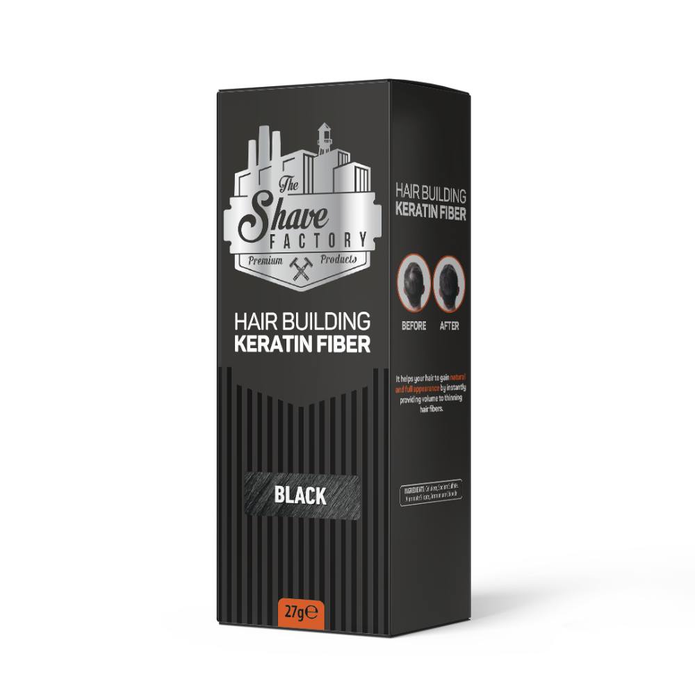 The Shave Factory Hair Building Keratin Fiber Black 27g