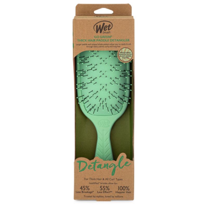 WetBrush Go Green Thick Hair Paddle Detangler Green