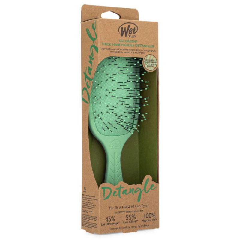 WetBrush Go Green Thick Hair Paddle Detangler Green