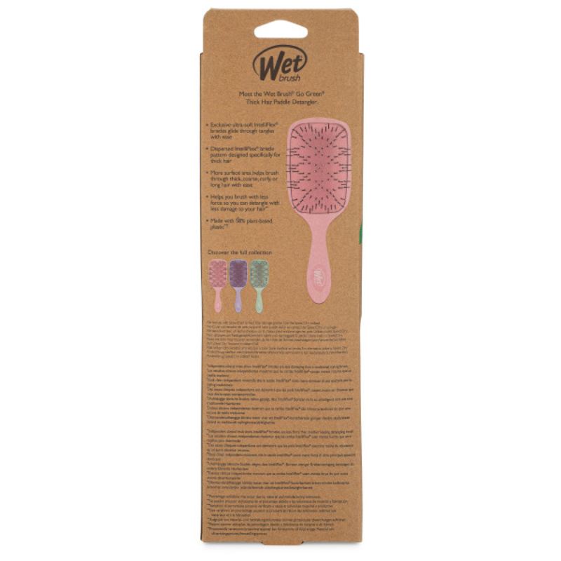 WetBrush Go Green Thick Hair Paddle Detangler Pink