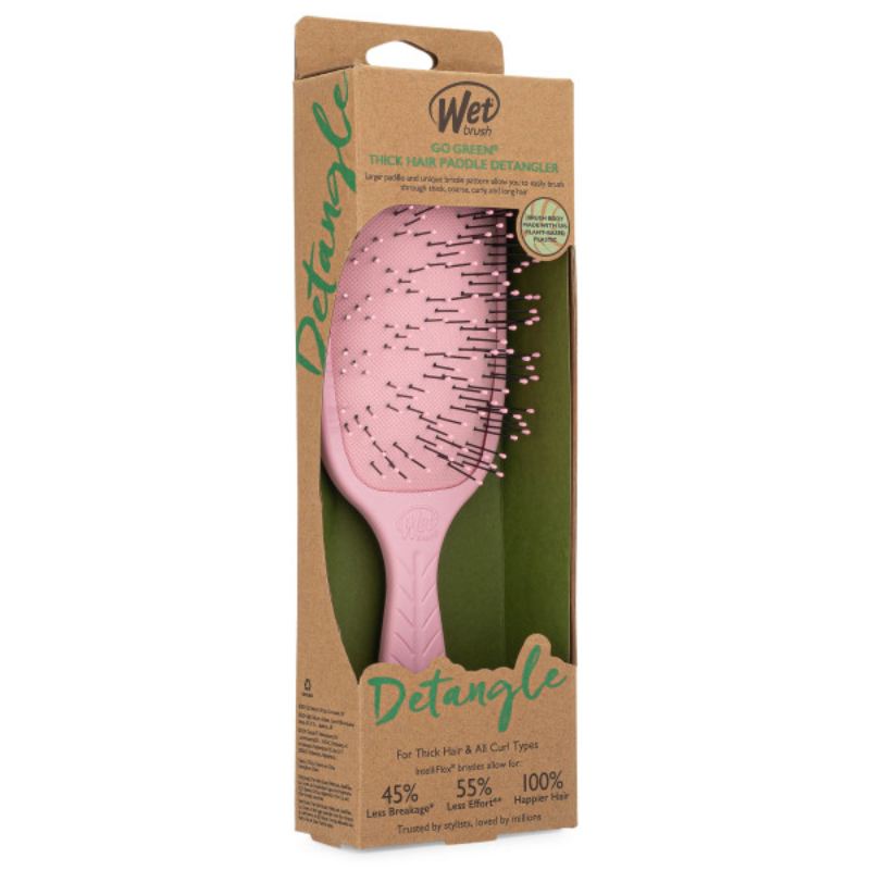 WetBrush Go Green Thick Hair Paddle Detangler Pink