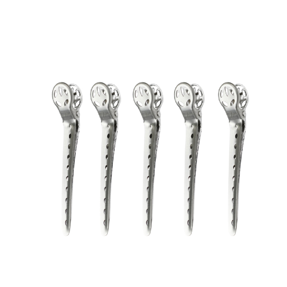 Y.S. Park Aluminium Hair Clips 100mm Silver (5)