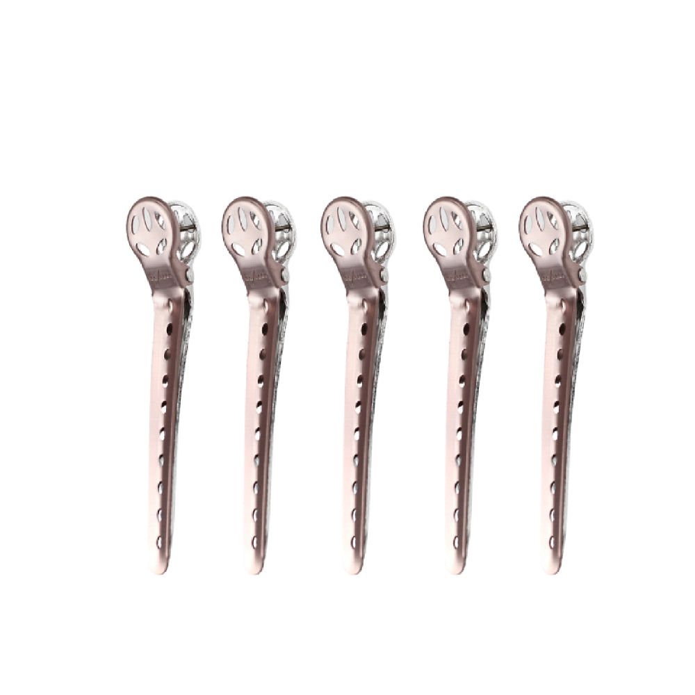 Y.S. Park Aluminium Hair Clips 100mm Pale Pink (5)