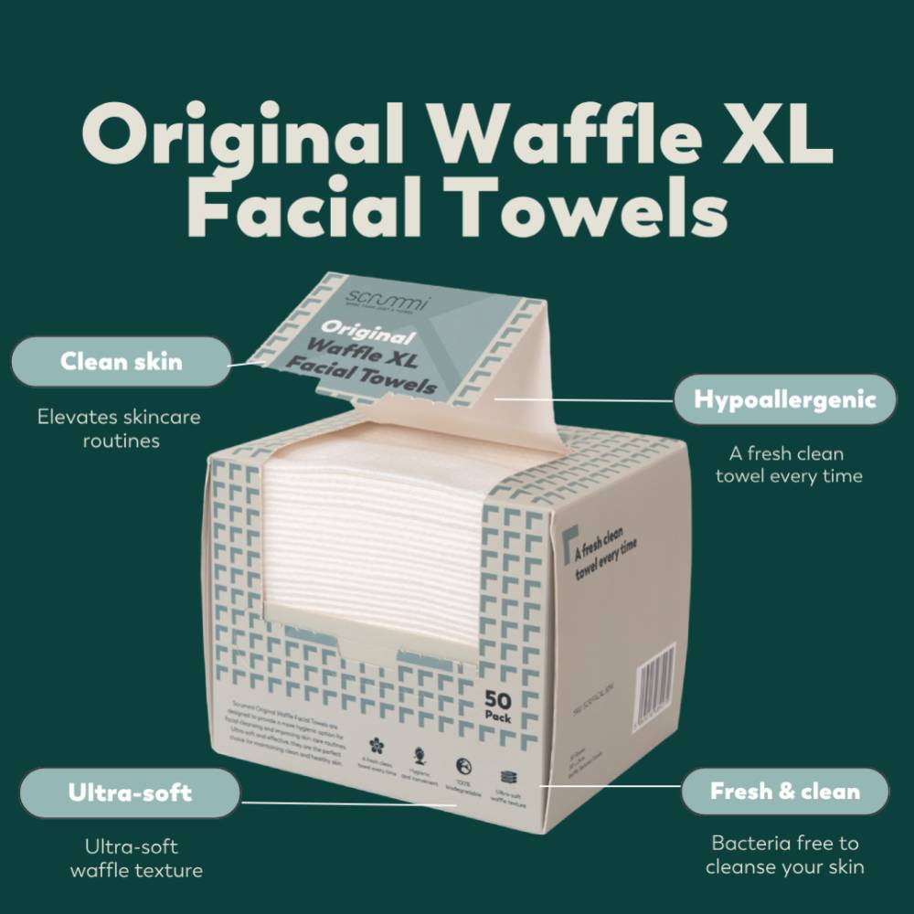 Scrummi Original Waffle XL Facial Towel 30 x 25cm (50)