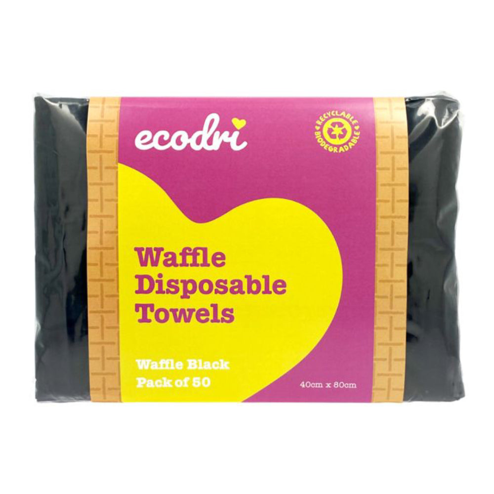 Ecodri Waffle Disposable Towels Black (50)