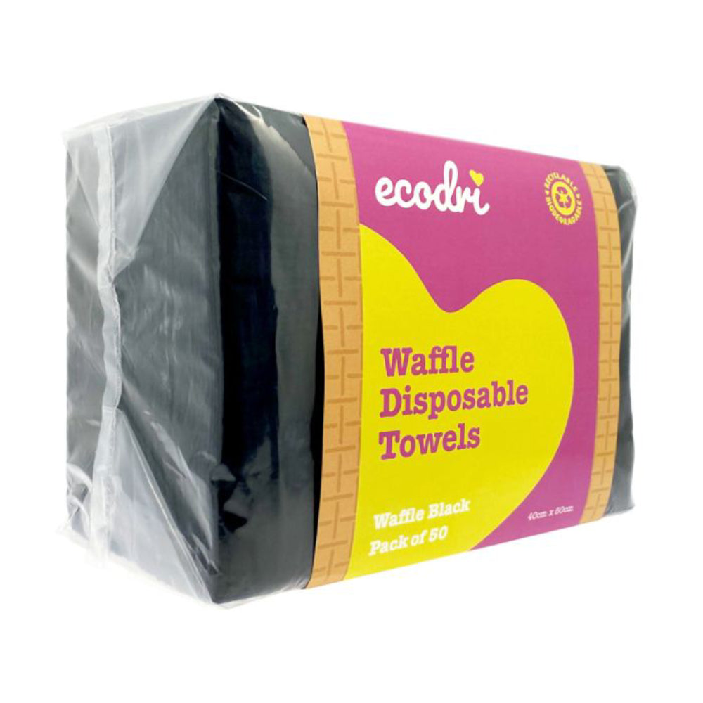 Ecodri Waffle Disposable Towels Black (50)