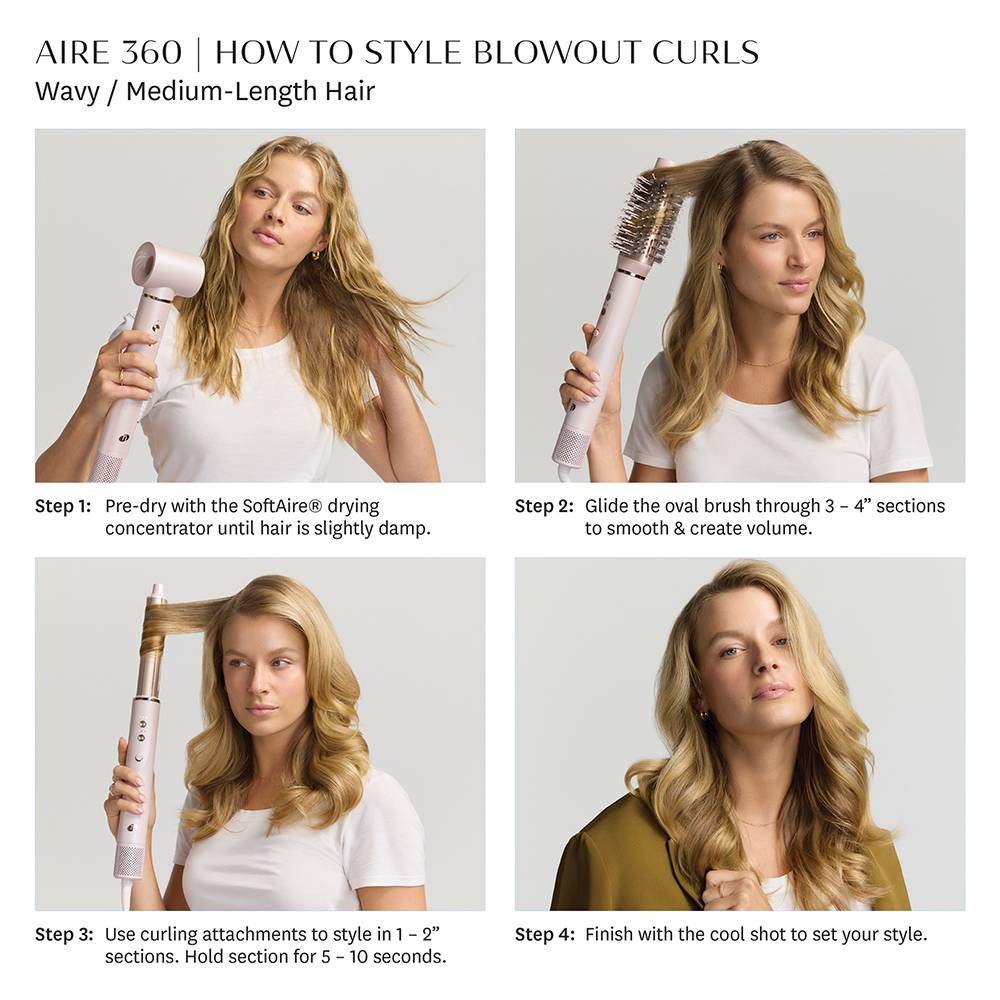 T3 Aire 360 Air Styler Blowout Kit Satin Blush