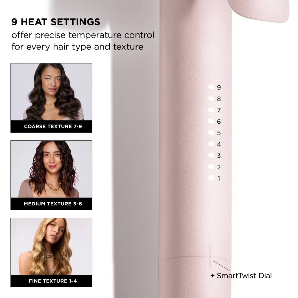 T3 SinglePass Curl 25mm Professional Curling Iron Satin Blush