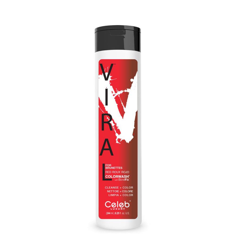Celeb Luxury Viral Red For Brunette Colorwash Shampoo 244ml