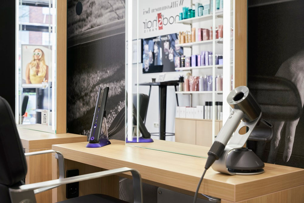 Dyson Supersonic™ hair dryer stand Nickel and Black