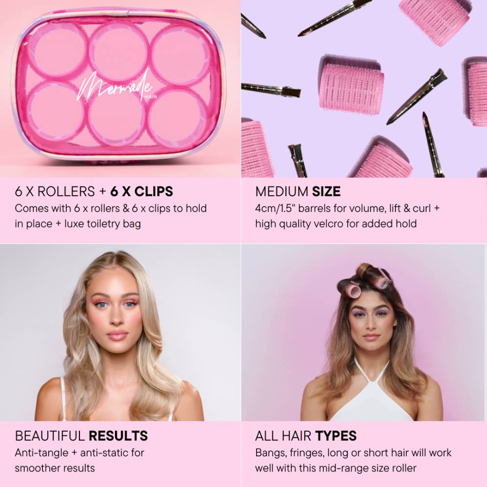 Mermade Hair Velcro Roller Kit + Clips