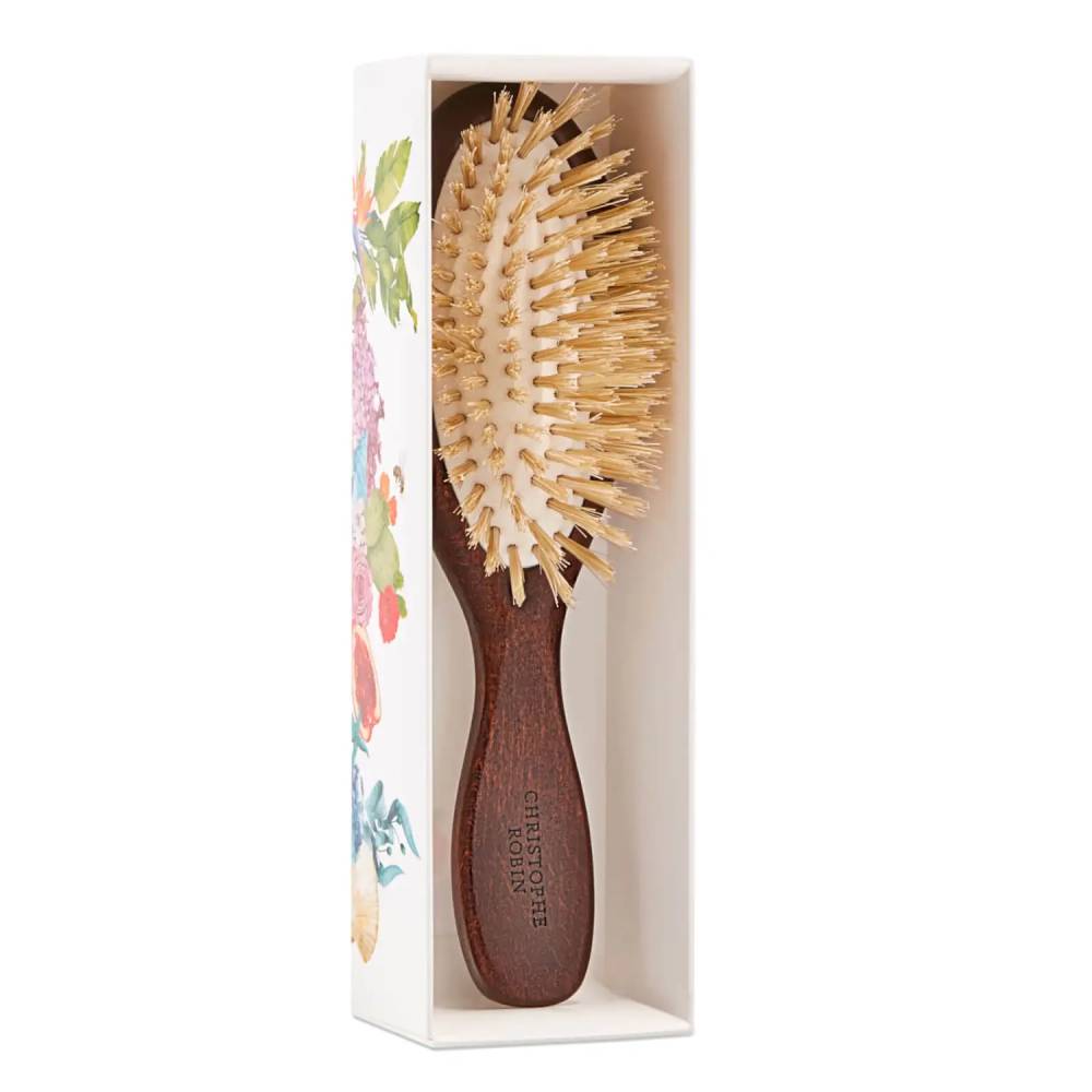 Christophe Robin Travel Hair Brush 100% Natural Boar-Bristle & Wood