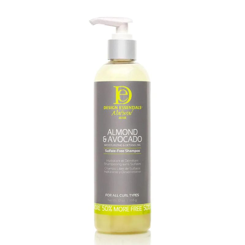 Design Essentials Almond & Avocado Moisturizing & Detangling Sulfate-Free Shampoo 365g