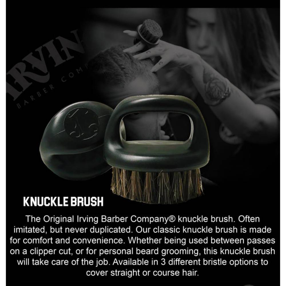 Irving Barber Co. Knuckle Brush - Green