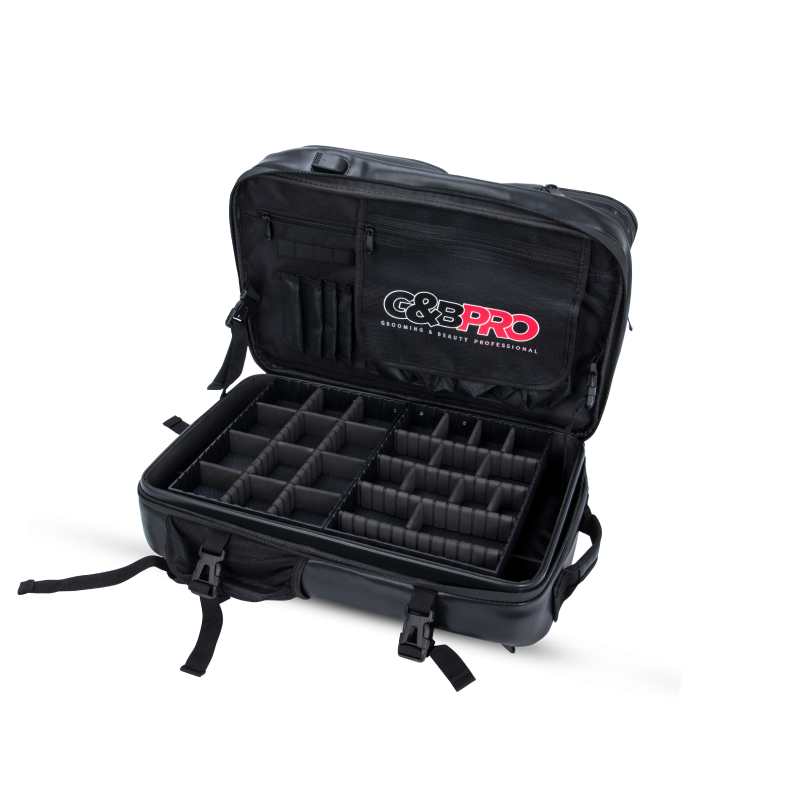 G&B Pro Premium Leather Collection All-In-One Mobile Station Full Size - Black/Red