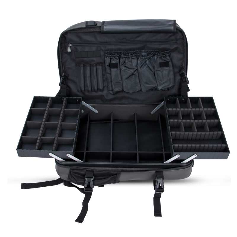 G&B Pro Premium Leather Collection All-In-One Mobile Station Full Size - Grey/Black