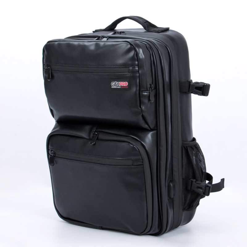 G&B Pro Premium Leather Collection All-In-One Mobile Station Full Size - Black/Black
