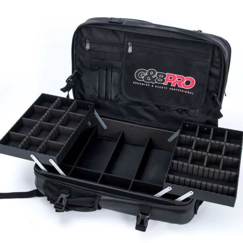 G&B Pro Premium Leather Collection All-In-One Mobile Station Full Size - Black/Black