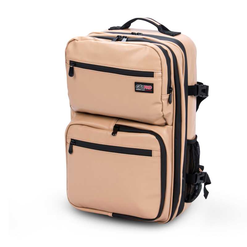 G&B Pro Premium Leather Collection All-In-One Mobile Station Full Size - Tan/Black