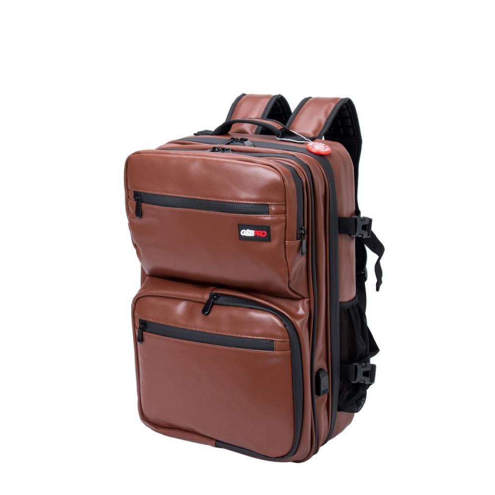 G&B Pro Premium Leather Collection All-In-One Mobile Station Full Size - Brown/Black