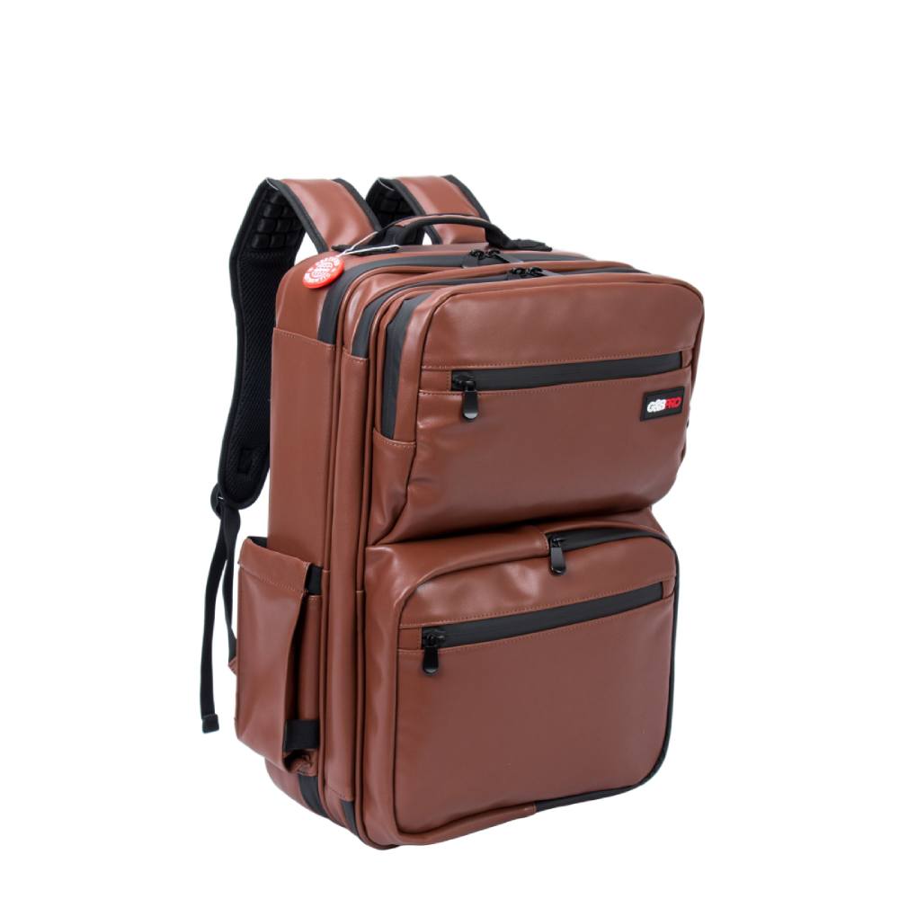G&B Pro Premium Leather Collection All-In-One Mobile Station Full Size - Brown/Black