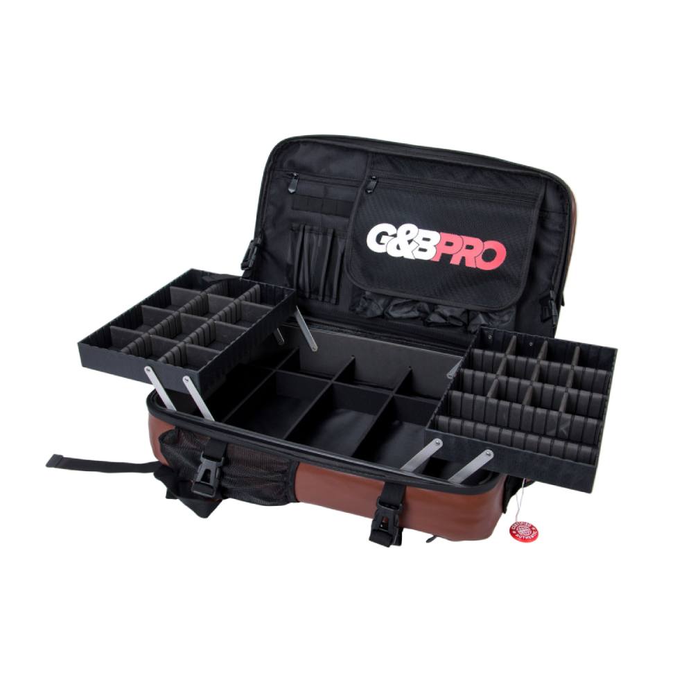 G&B Pro Premium Leather Collection All-In-One Mobile Station Full Size - Brown/Black