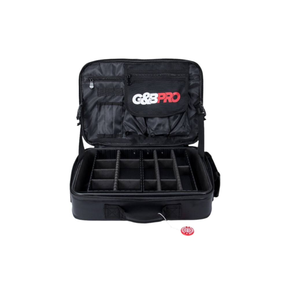 G&B Pro Premium Leather Collection Crossbody All-In-One Mobile Station - Black/Black