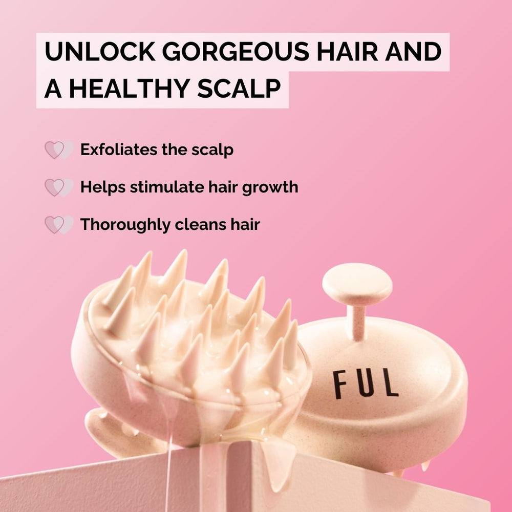 FUL Scalp Massager Shampoo Brush Beige